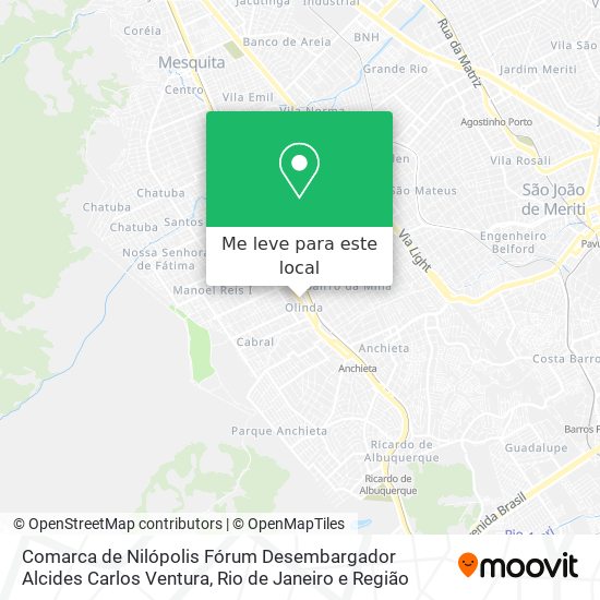 Comarca de Nilópolis Fórum Desembargador Alcides Carlos Ventura mapa