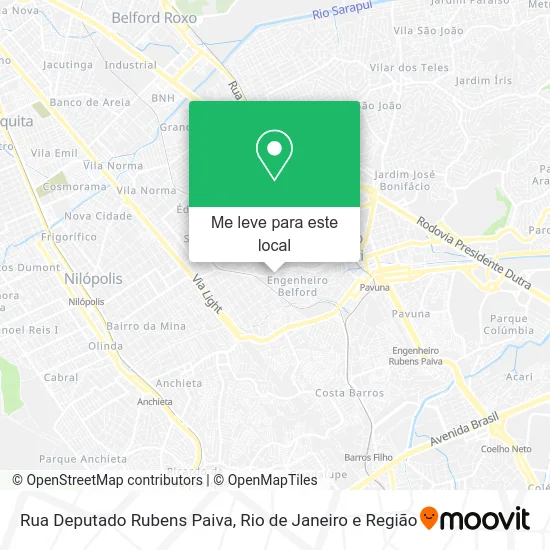 Rua Deputado Rubens Paiva mapa
