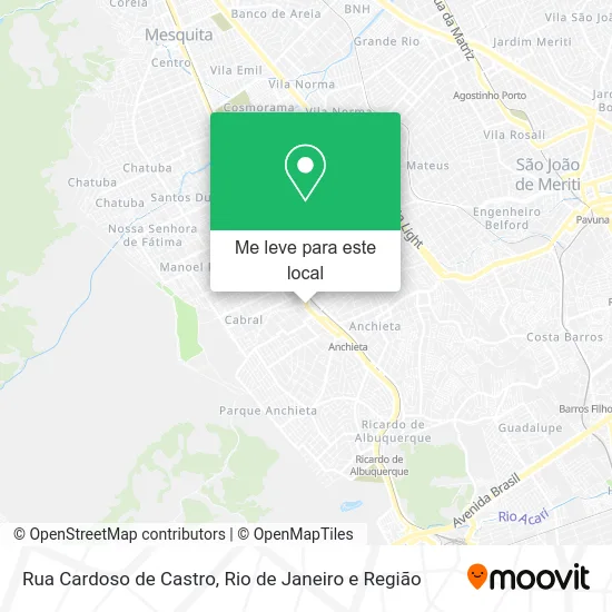 Rua Cardoso de Castro mapa