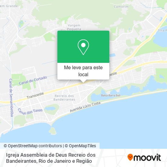 Igreja Assembleia de Deus Recreio dos Bandeirantes mapa