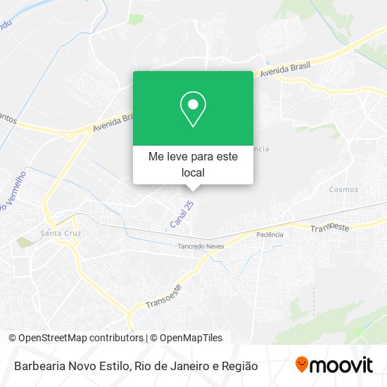 Barbearia Novo Estilo mapa