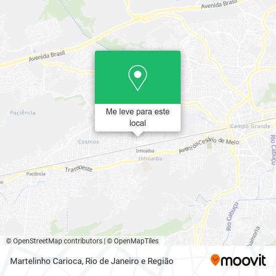 Martelinho Carioca mapa