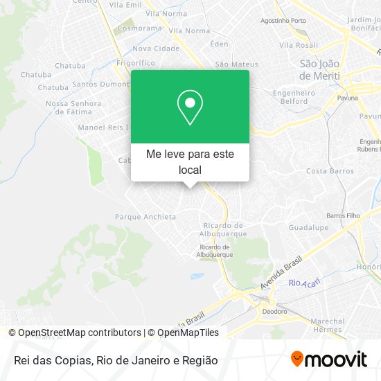 Rei das Copias mapa