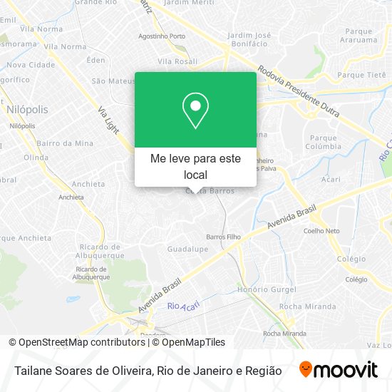 Tailane Soares de Oliveira mapa