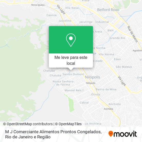 M J Comerciante Alimentos Prontos Congelados mapa