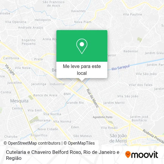 Cutelaria e Chaveiro Belford Roxo mapa