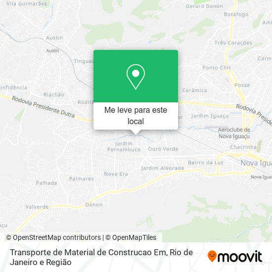 Transporte de Material de Construcao Em mapa