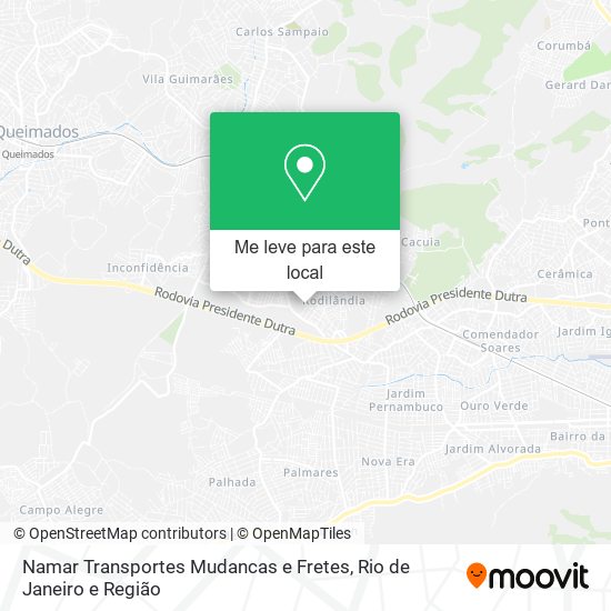 Namar Transportes Mudancas e Fretes mapa