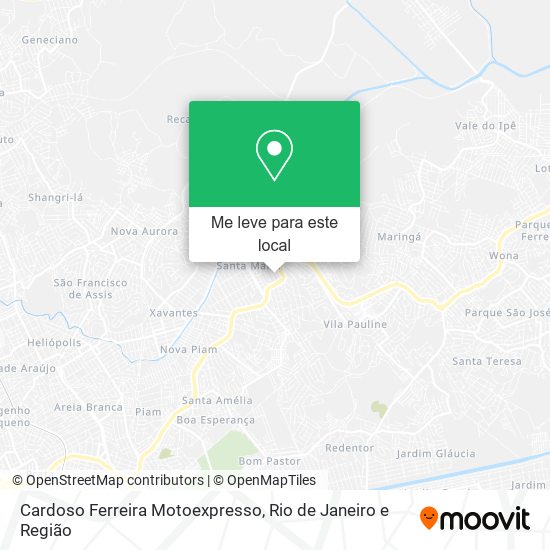 Cardoso Ferreira Motoexpresso mapa