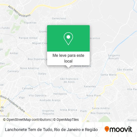 Lanchonete Tem de Tudo mapa