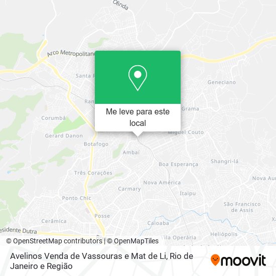 Avelinos Venda de Vassouras e Mat de Li mapa