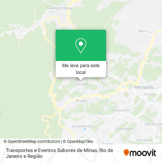 Transportes e Eventos Sabores de Minas mapa