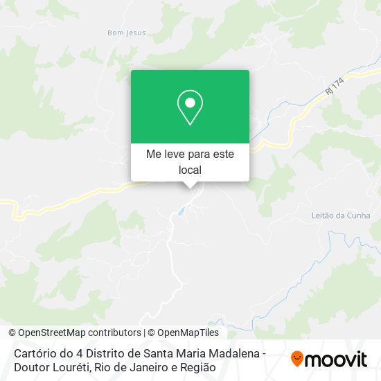 Cartório do 4 Distrito de Santa Maria Madalena - Doutor Louréti mapa