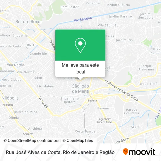 Rua José Alves da Costa mapa