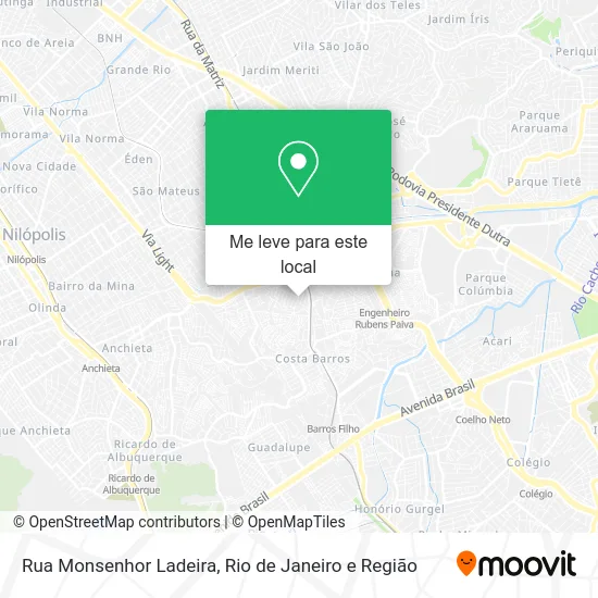 Rua Monsenhor Ladeira mapa