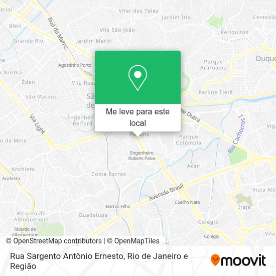 Rua Sargento Antônio Ernesto mapa