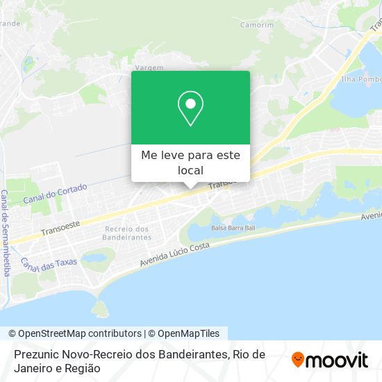 Prezunic Novo-Recreio dos Bandeirantes mapa