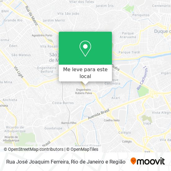 Rua José Joaquim Ferreira mapa