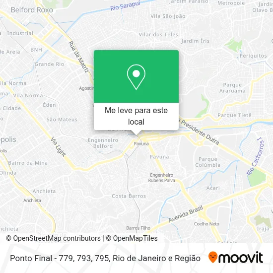 Ponto Final - 779, 793, 795 mapa