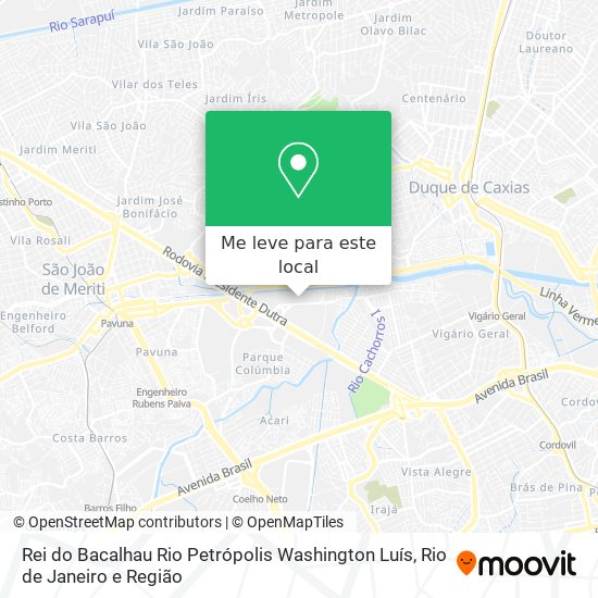 Rei do Bacalhau Rio Petrópolis Washington Luís mapa