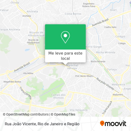 Rua João Vicente mapa