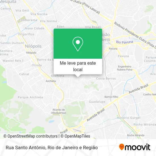Rua Santo Antônio mapa