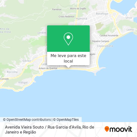 Avenida Vieira Souto / Rua Garcia d'Avila mapa