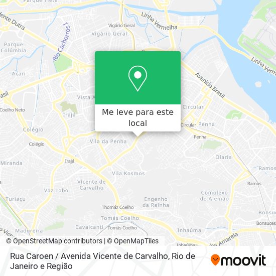 Rua Caroen / Avenida Vicente de Carvalho mapa