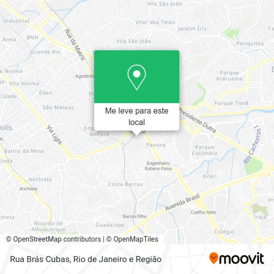 Rua Brás Cubas mapa