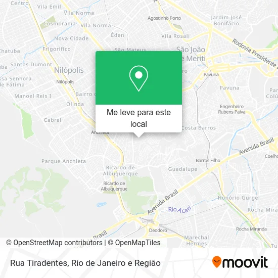Rua Tiradentes mapa