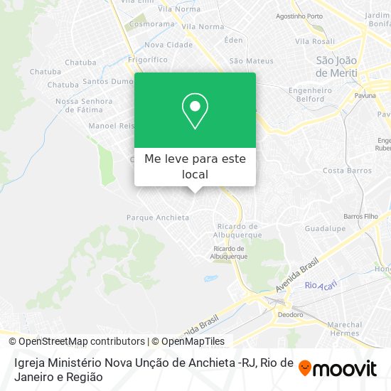 Igreja Ministério Nova Unção de Anchieta -RJ mapa