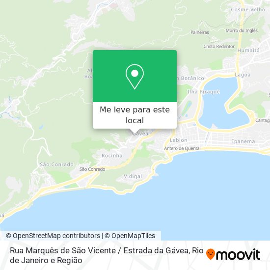 Rua Marquês de São Vicente / Estrada da Gávea mapa