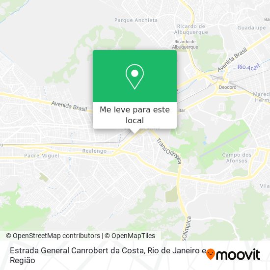 Estrada General Canrobert da Costa mapa