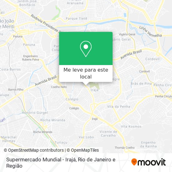 Supermercado Mundial - Irajá mapa