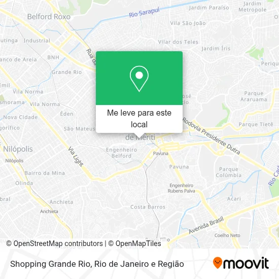 Shopping Grande Rio mapa