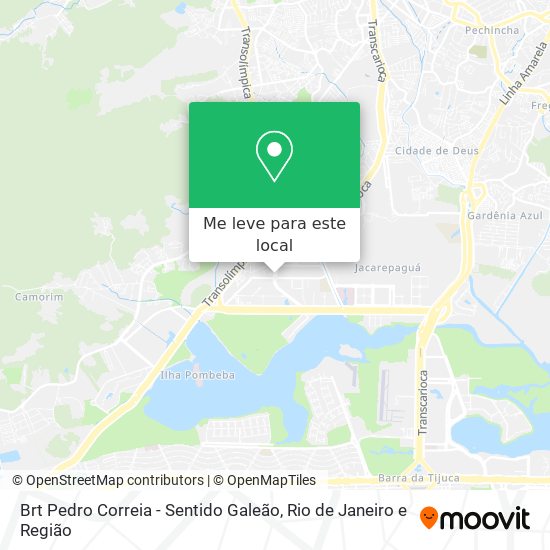 Brt Pedro Correia - Sentido Galeão mapa