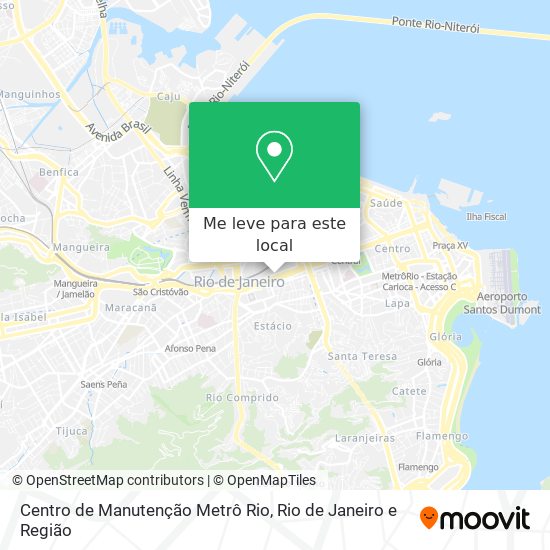 Centro de Manutenção Metrô Rio mapa