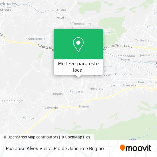 Rua José Alves Vieira mapa
