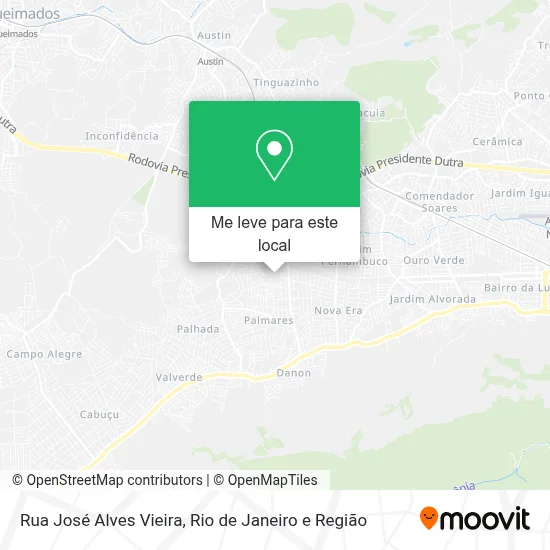 Rua José Alves Vieira mapa