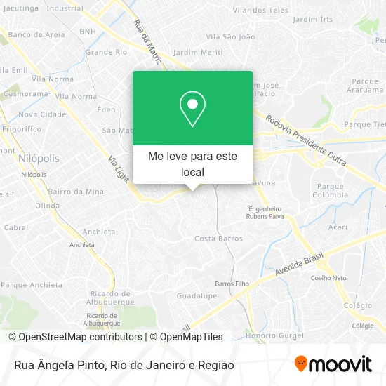 Rua Ângela Pinto mapa