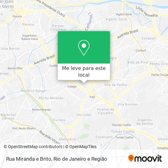 Rua Miranda e Brito mapa