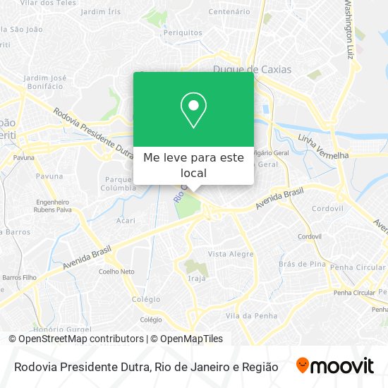 Rodovia Presidente Dutra mapa