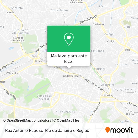 Rua Antônio Raposo mapa