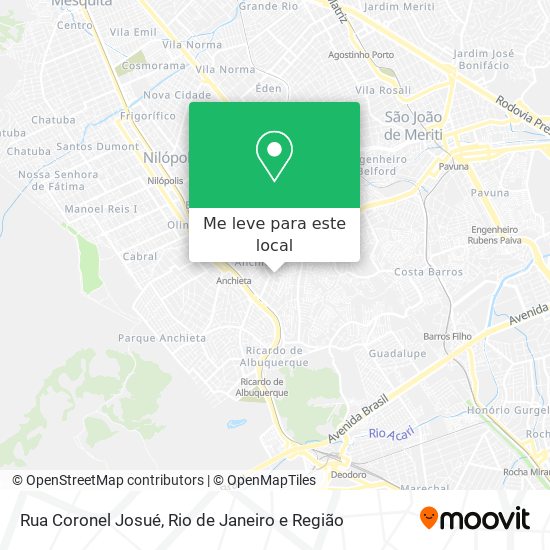 Rua Coronel Josué mapa