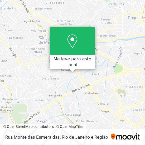 Rua Monte das Esmeraldas mapa