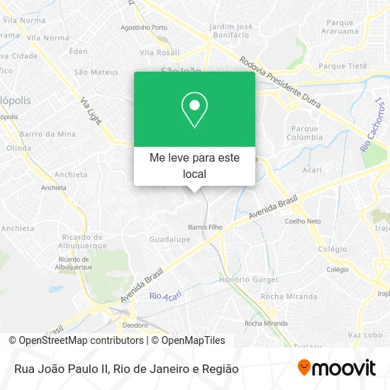 Rua João Paulo II mapa