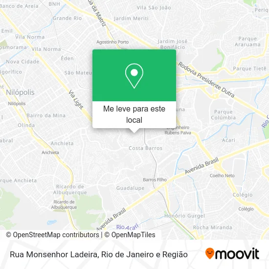 Rua Monsenhor Ladeira mapa