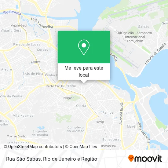 Rua São Sabas mapa