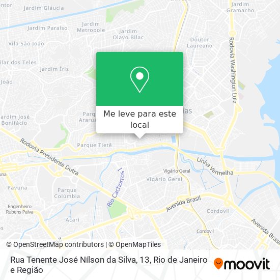 Rua Tenente José Nílson da Silva, 13 mapa