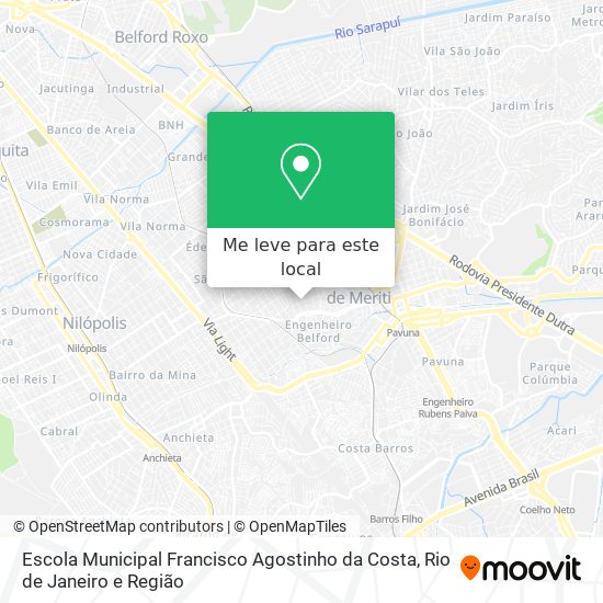 Escola Municipal Francisco Agostinho da Costa mapa